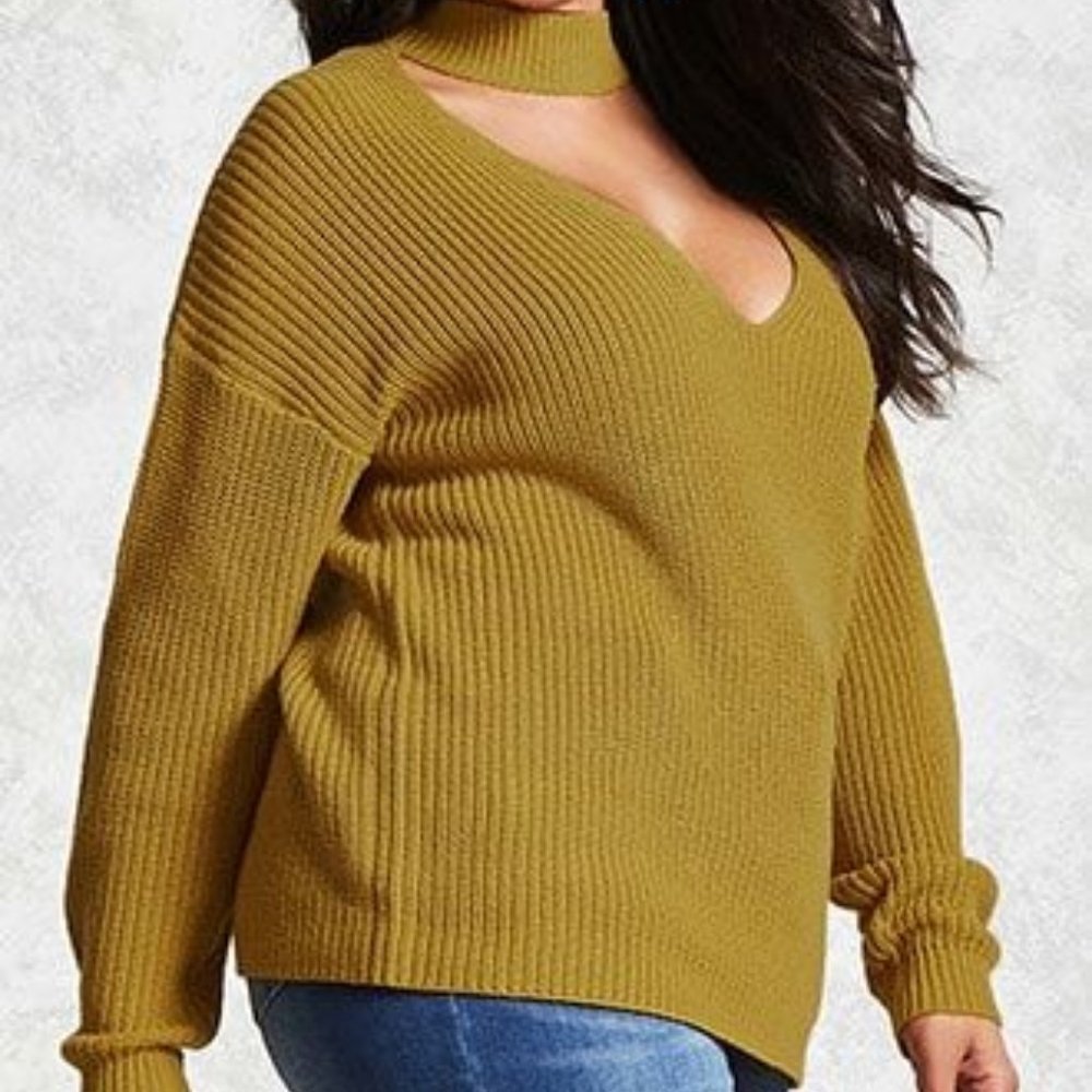 NWOT 3X Citron Forever 21 Choker Sweater